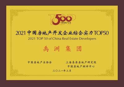 禹洲集团连续八年稳居中国房企综合实力TOP40，运营效率跻身前三，并持续深耕文化旅游服务业投资